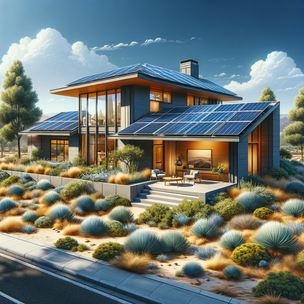 solar panels on house in fresno